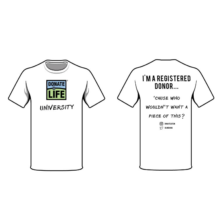 T-shirt designs with Donate for life logos